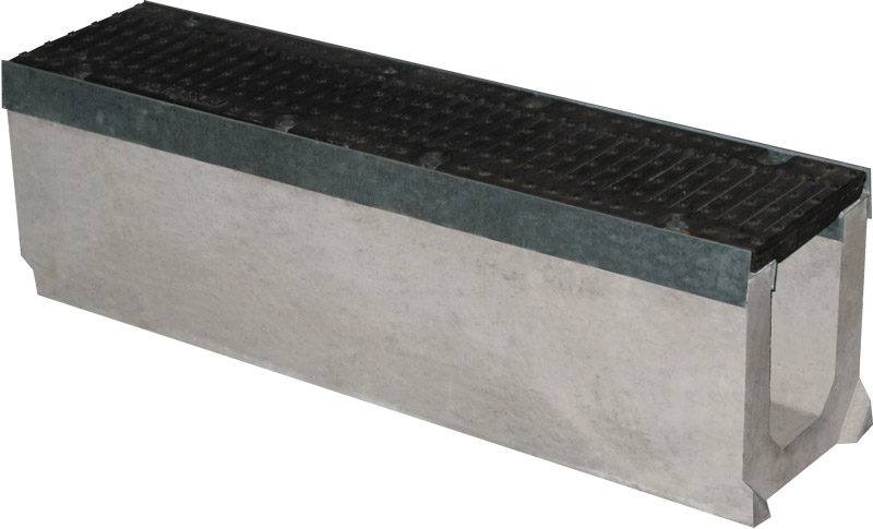 Лоток бетонный Max 150 (высота 275 мм) с чугунными решетками